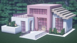#69 Minecraft  How to build a lovely pink house super simple