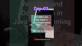 Java :Variables and Data Types in Java Programming #java #decodeproblem1278