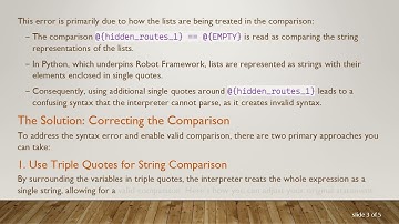 Resolving Syntax Errors in Robot Framework When Comparing Lists with Empty Lists
