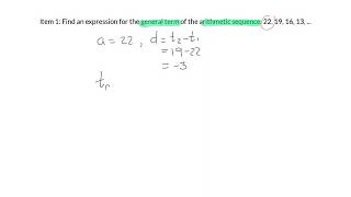 10FMM Item 1: Arithmetic Sequence Question