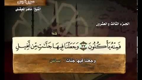 سورة يس بصوت ماهر المعيقلي مع معاني الكلمات Ya-Seen