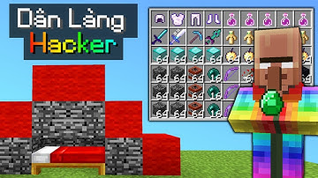 Minecraft Bedwars, Sở Hữu Dân Làng Hacker Đổi Giáp Vũ Khí Siêu Vip Troll Noob Team ??