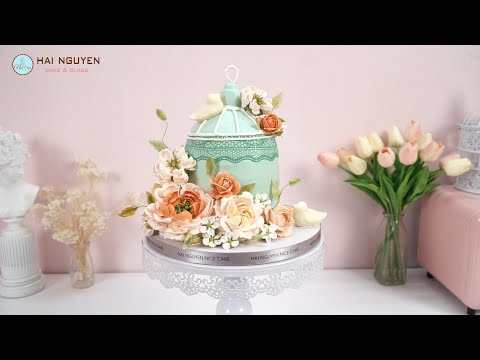 Bnh Hoa Kt Hp To Hnh Xinh Xn  How To Make Beautiful Flowers and 3D Cake