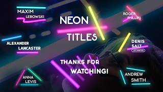 Free Neon Lights Titles - Sleek Glowing Text (Ae, Pr, Dr)