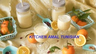 Smoothie orange🍊  banane🍌 au yaourt facile et rapide préparés par ma fille