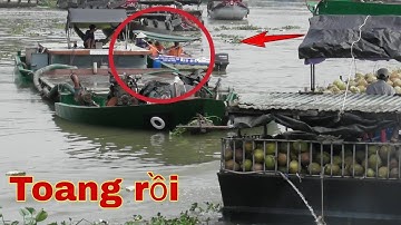 Khi CSGT đường thủy tuần tra đột xuất.ghe chở dừa.sà lan gây hoảng loạn tại cửa cống 7 cửa Trà Vinh