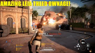 Star Wars Battlefront 2 - Amazing Leia domination! She defended Theed like a BOSS!🦾