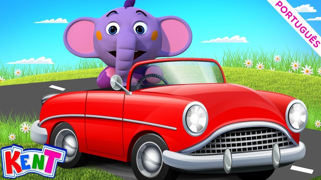 ⁣Canção de carro vermelho 🚗 | APRENDA OS TRANSPORTE 🚔 Vídeos Infantis - Kent o Elefante