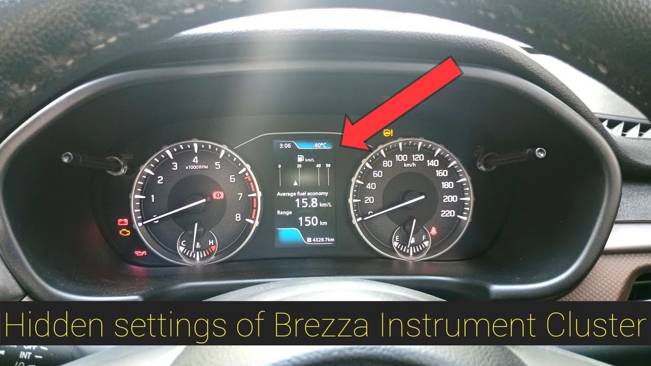 Brezza Instrument Cluster Hidden settingsBrezza MID settings