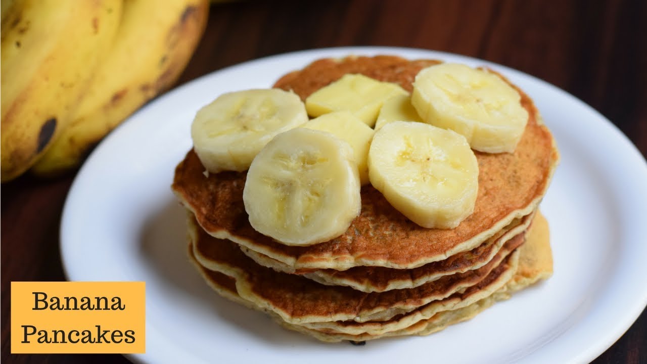 Banana Pancakes Recipe | Fluffy Eggless Banana Pancake | Quick ...