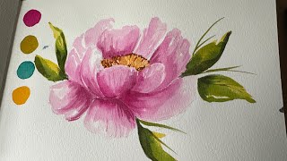 Watercolor Journal Day 60 (Peony)