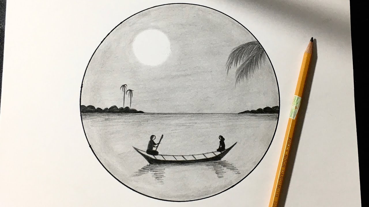 Cách Vẽ Tranh Phong Cảnh Bằng Bút Chì Đơn Giản Mà Đẹp | How To Draw Easy  Scenery With Pencil - Youtube