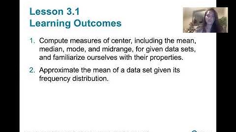 3.1.0 Measures of Center - Lesson Overview and Learning Outcomes
