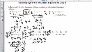 Solving Systems of Linear Equations Day 3 worksheet