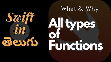 #8 Types of Functions in Swift in తెలుగు | iOS App development in తెలుగు | Swift in Telugu