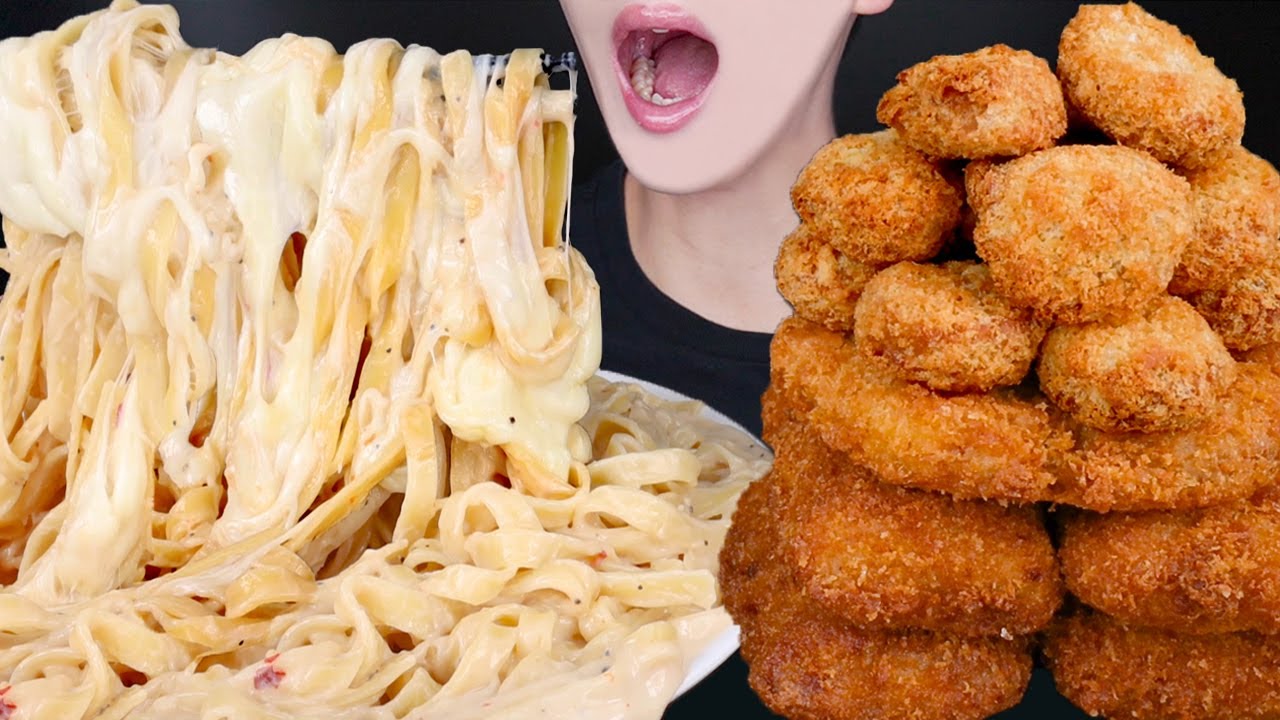 ASMR CHEESY TOOWOOMBA PASTA PORK CUTLET MUKBANG 투움바파스타 치즈 돈까스 먹방 チーズとんかつ トゥーンバパスタ 咀嚼音 EATING SOUNDS