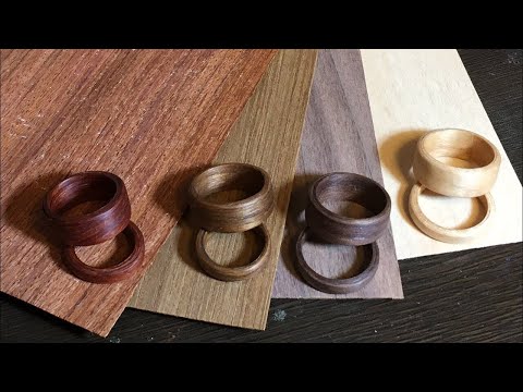 曲木の指輪 の作り方 How to make a bentwood ring with Padouk Teak Walnut and Maple.