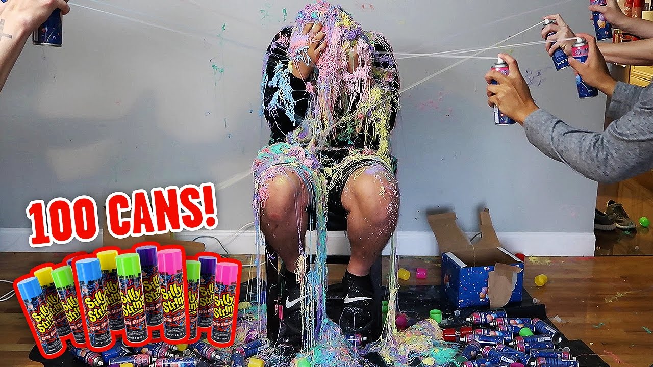 100 cans of silly string!! 