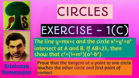 EXERCISE 1(C) IN CIRCLES//INTERMEDIATE II YEAR MATHEMATICS 2B # PART - V