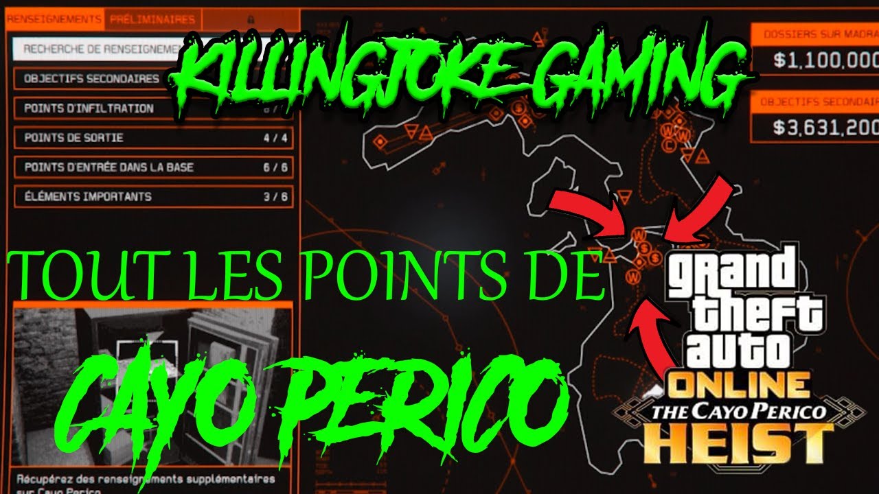 Tous Les Points D Interet Du Braquage De Cayo Perico Gta V Online The Cayo Perico Heist Youtube