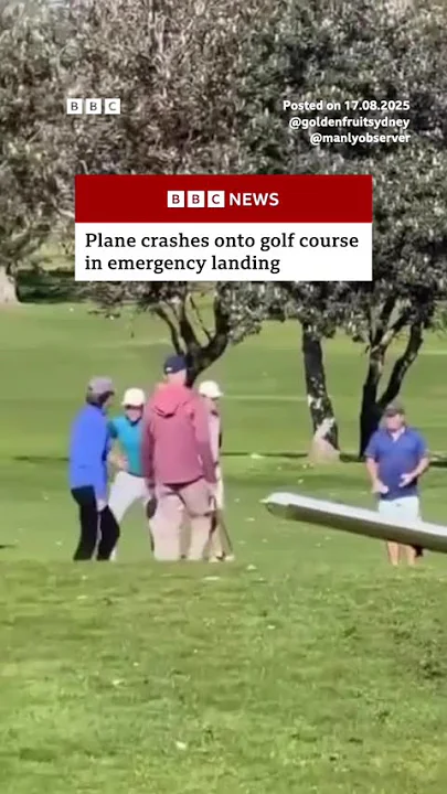 Plane crashes onto golf course in Sydney. #Crash #Landing #BBCNews