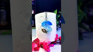 Handmade Resin Alphabet S Keychain 💙 Ocean Theme with Seashells & Sand 💙 #keychain #youtubeshorts
