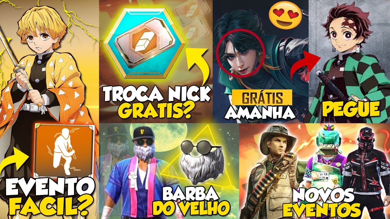 FINALMENTE!! RESGATE AS NOVAS SKINS DE GRAÇA? EVENTO DEMON SLAYER, NOVO  CODIGUIN E MAIS - FREE FIRE 