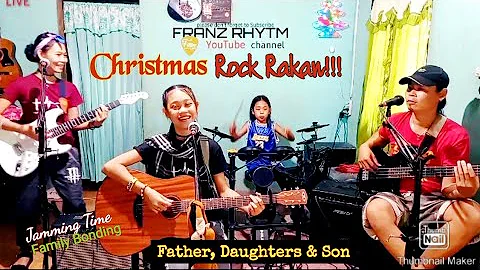 CHRISTMAS ROCK!!! Live Jamming Father,Daughters & Son