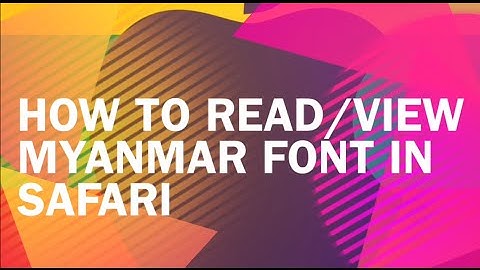 iOS 7, iOS 8 ေတြကို Jailbreak မလုပ္ ပဲ Safari မွာ Myanmar font ကို ဖတ္နည္း