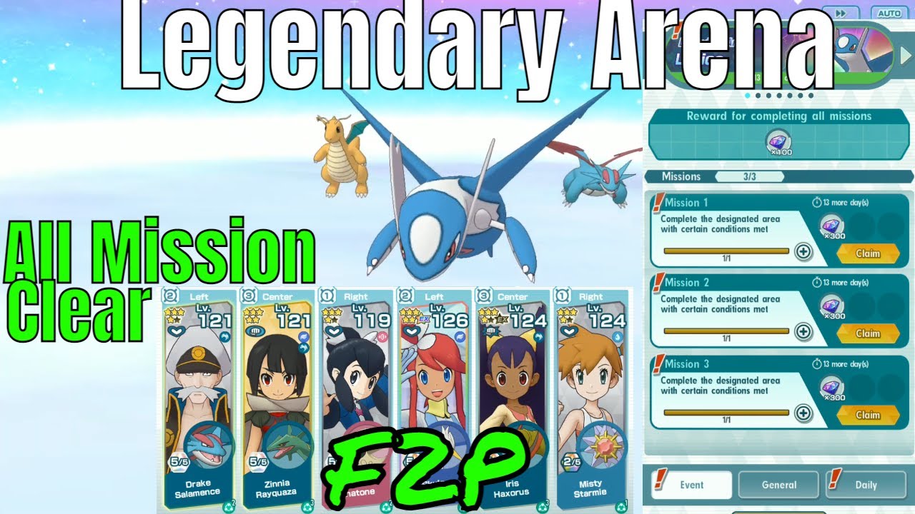 Latios Legendary Arena | F2P Team All mission Clear Guide | Pokemon Masters EX