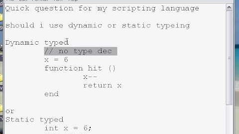 Dynamic vs Static typed scripting