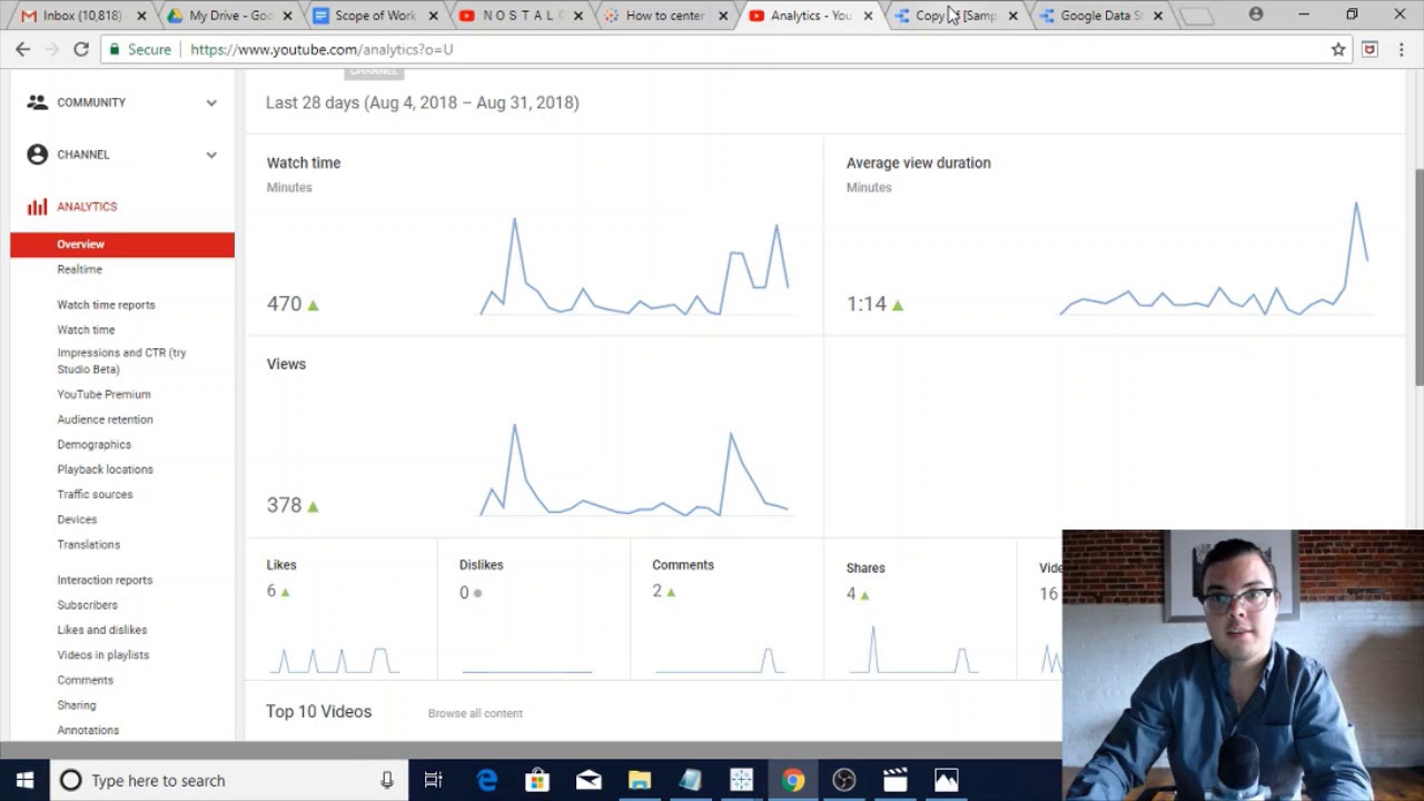 Using Google Data Studio to Build YouTube KPI Dashboard - YouTube
