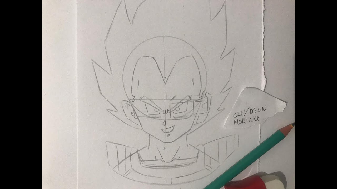 HOW TO DRAW VEGETA FACE FROM DRAGON BALL Z /// COMO DESENHAR O ROSTO DO  VEGETA 