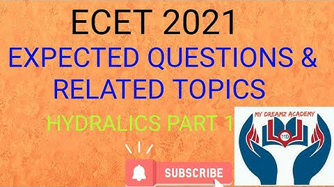 TS ECET 2021 Expected Questions in hydraulics part-01