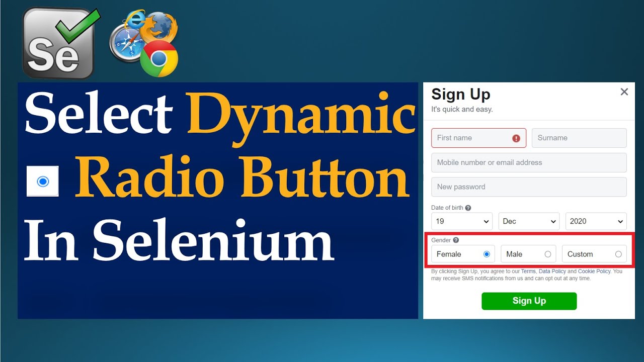 How To Select Dynamic Radio Button In Selenium Webdriver | Java