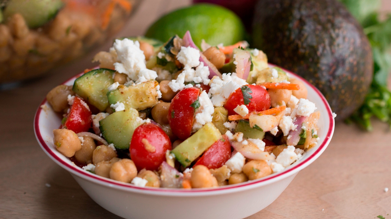 Avocado Chickpea Salad with Chili Lime Dressing | Tasty