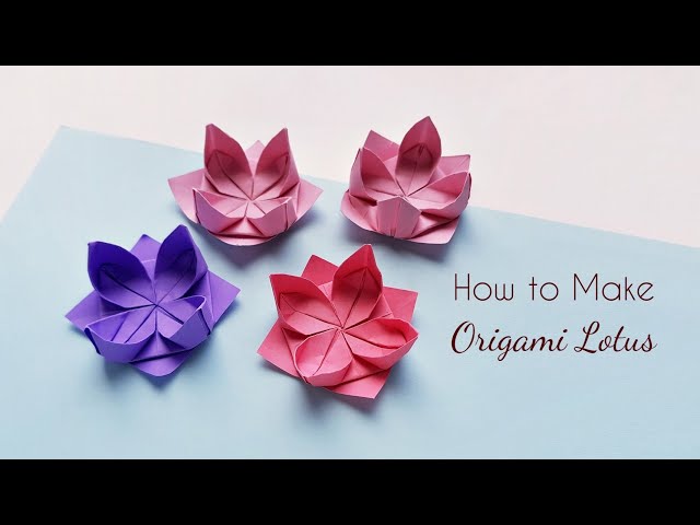 How to Make a Simple Origami  Lotus Flower in 4 Minutes - Origami Folding Instructions class=