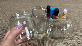 Look! What I did With Glass Jar And Nail Polish | Easy and Amazing Home Decorating Idea!