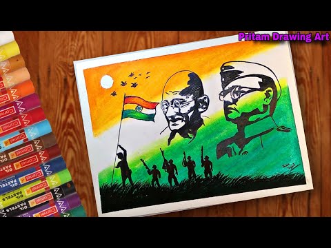 15 August Independence day drawing / Oil pastel National Flag drawing for  beginners - YouTube