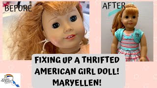 Fixing up a Thrifted American Girl Doll! Maryellen!