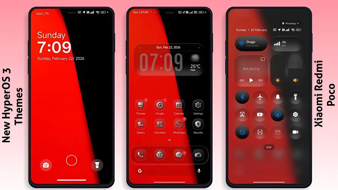 3 New HyperOS 3 control centre Themes for Xiaomi,Redmi,Poco | 3 Best HyperOS 3 Themes