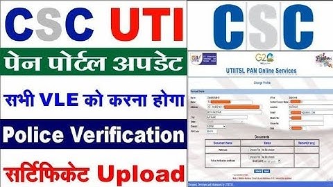 CSC UTI PAN Portal New Update | CSC UTI PAN Portal Police Verification Upload Update 2024 #taruntech