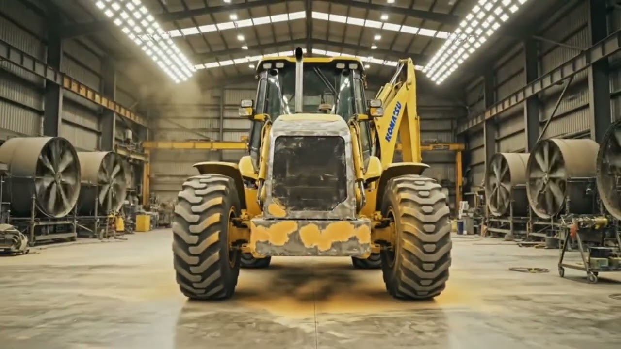 Restoring a Massive Backhoe Buried in Mud atan Abandoned Construction Site The entireprocess