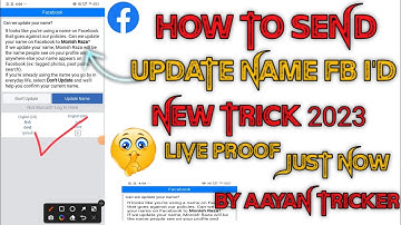 Facebook Update Name Working Trick #2023  || How to send fb id on update name BY AAYAN TRICKER