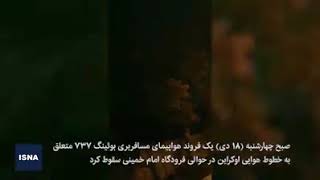 Видео с места авиакатастрофы в Тегеране