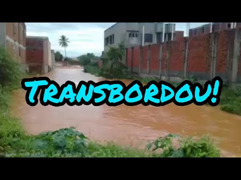 Chuva: Riacho do Belém, em Guanambi-BA, transborda.