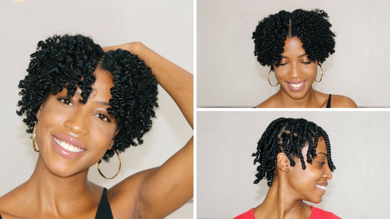 EASY DEFINED Braid Out Tutorial for Short Natural Hair - YouTube