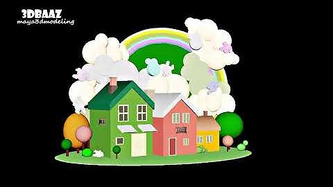 3D Cartoon Village Modeling in Maya | Cute Stylized Environment | 3D Baaz Channel