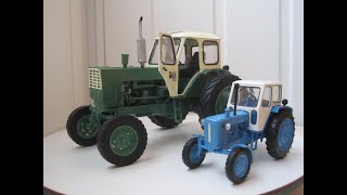 Моделі тракторів ЮМЗ 6, масштаб 1:43, 1:25. Models of YuMZ 6 tractors, scale 1:43, 1:25