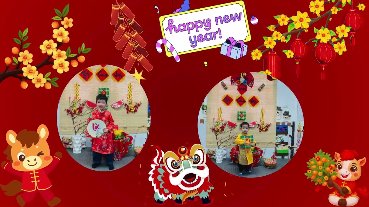 Bé nhà trẻ D chào đón Tết 2026